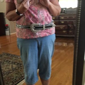 XL Western Leather Bling Belt